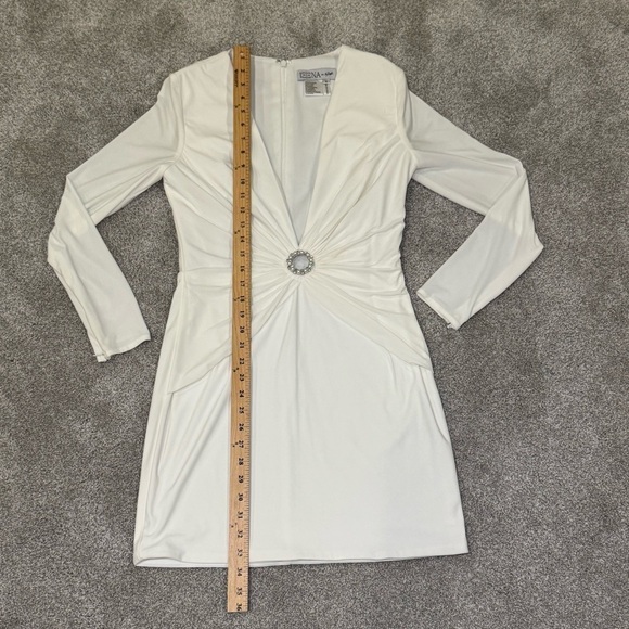 Ieena For MAC DUGGAL Ring Mini Bodycon Dress White Size 8 Worn Once - Picture 9 of 11